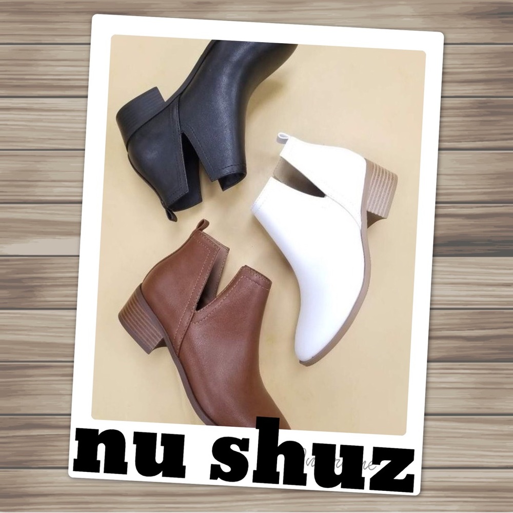 NEW Soda White Low Wood Heel Chelsea Western Boot - Picture 2 of 4